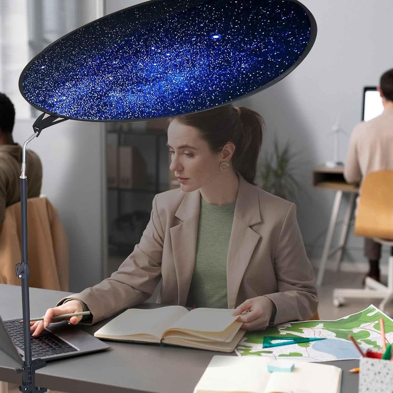 VSUNTENT Office Cubicle Desk Shade Anti-Glare Cover Light Sensitive Professionals Cubicle Light Blocker for Workspaces Desk Canopy 36" Circular Shading Light Shade with Clamp - Image 4